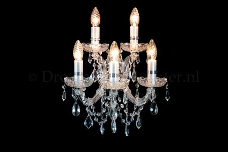 Kristall Wandleuchte Maria Theresa 5-flammig (Kristall/Chrom) - C-Bogen Kristall Wandleuchte Maria Theresa 5-flammig (Kristall/Chrom) - C-Bogen