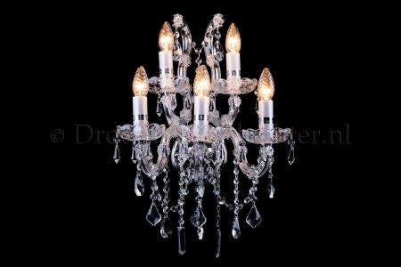 Kristall Wandleuchte Maria Theresa 5-flammig (Kristall/Chrom) - S-Bogen Kristall Wandleuchte Maria Theresa 5-flammig (Kristall/Chrom) - S-Bogen