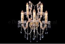 Kristall Wandleuchte Maria Theresa 5-flammig (Kristall/Gold) - S-Bogen