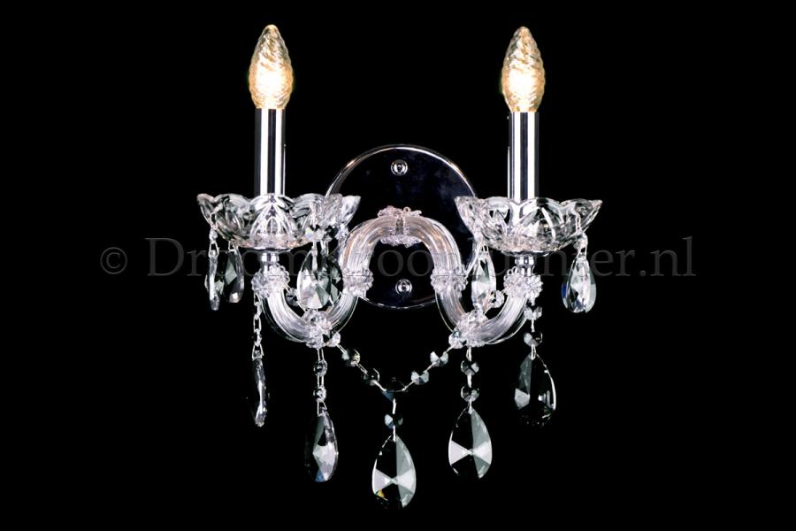 Kristall Wandleuchte Maria Theresa 2 flammig Kristall (chrom) EXTRA LUXE