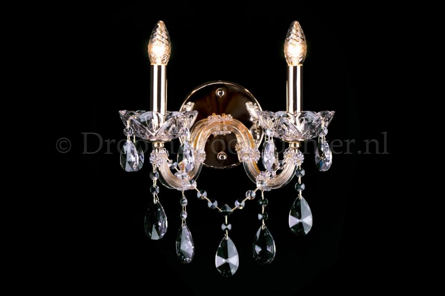 Kristall Wandleuchte Maria Theresa 2 flammig Kristall (gold) EXTRA LUXE Kristall Wandleuchte Maria Theresa 2 flammig Kristall (gold) EXTRA LUXE