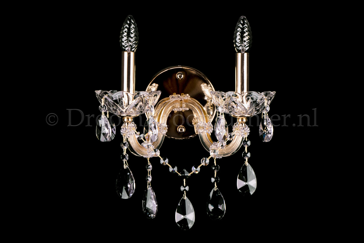 Kristall Wandleuchte Maria Theresa 2 flammig Kristall (gold) EXTRA LUXE Kristall Wandleuchte Maria Theresa 2 flammig Kristall (gold) EXTRA LUXE
