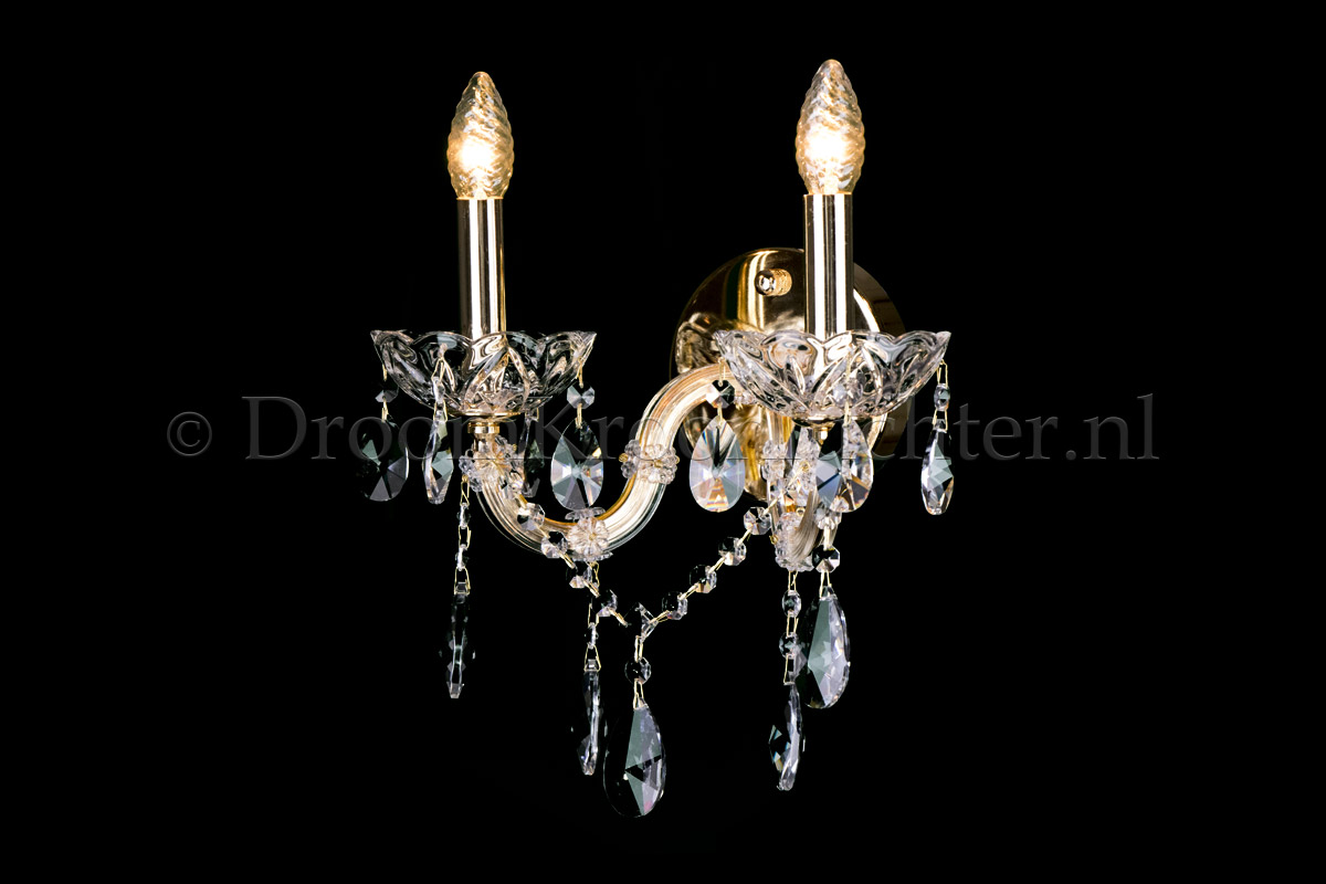 Kristall Wandleuchte Maria Theresa 2 flammig Kristall (gold) EXTRA LUXE Kristall Wandleuchte Maria Theresa 2 flammig Kristall (gold) EXTRA LUXE