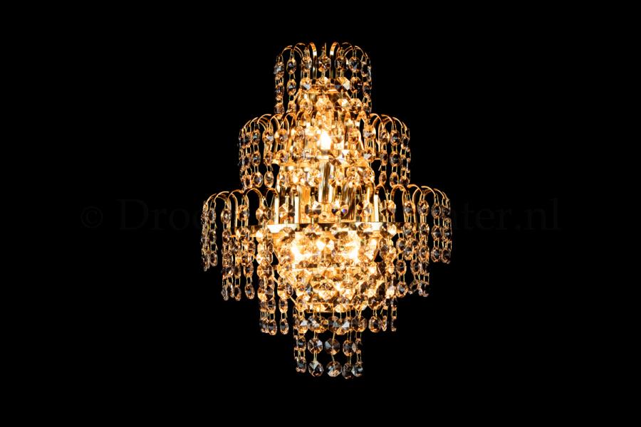 Kristall Wandleuchte Salle 3 flammig (Gold) - 30cm