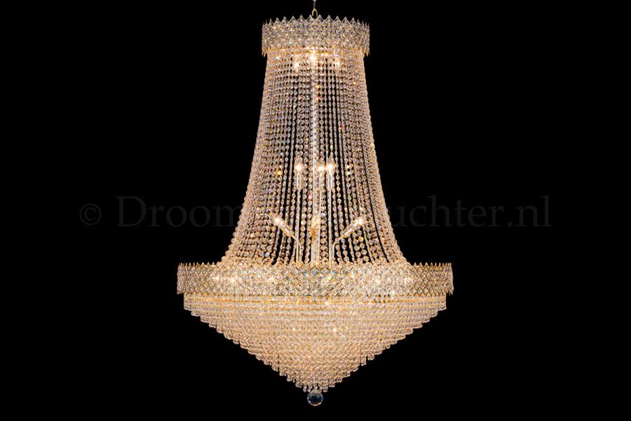 Korbluster Amy 10 flammig Gold Kristall - Ø100cm
