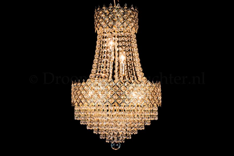 Kronleuchter Amy 6 flammig Gold Kristall - Ø40cm