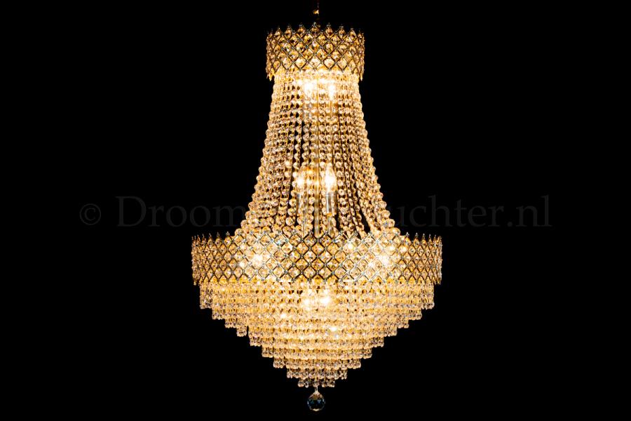 Kronleuchter Amy 10 flammig Gold Kristall - Ø60cm