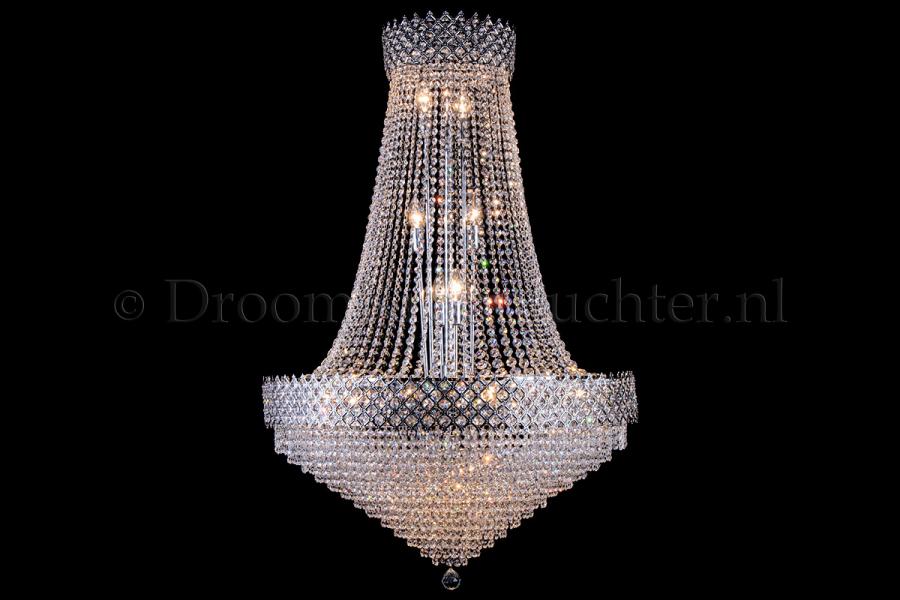 Kronleuchter Amy 15 flammig Chrom Kristall - Ø80cm