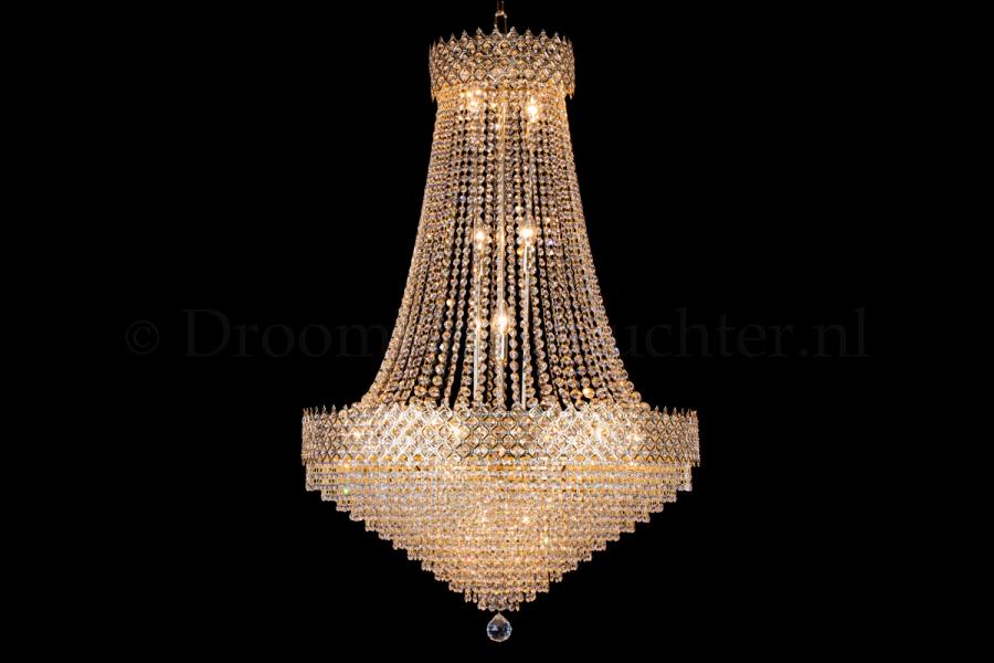 Kronleuchter Amy 15 flammig Gold Kristall - Ø80cm
