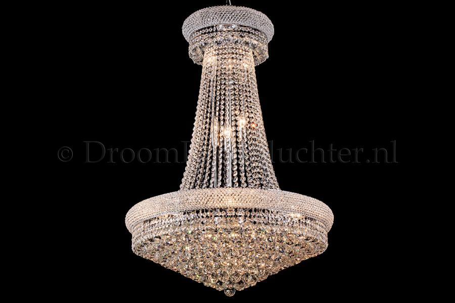 Korbluster Kristall 15 flammig Chrom Ø80cm - Gilyana