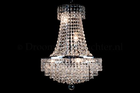 Korbluster Kristall 6 flammig Chrom Ø40cm - Livia