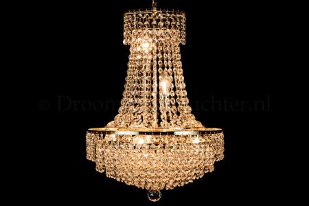 Korbluster Kristall 6 flammig Gold Ø40cm - Livia