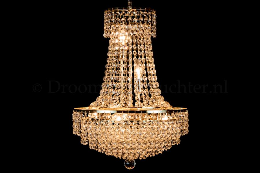Korbluster Kristall 6 flammig Gold Ø40cm - Livia