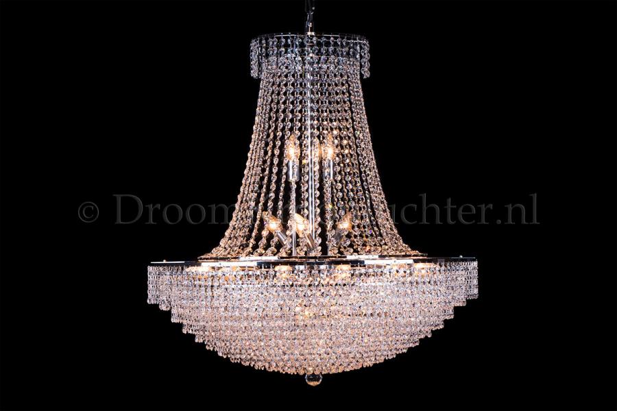 Korbluster Kristall 24 flammig Chrom Ø60cm - Livia