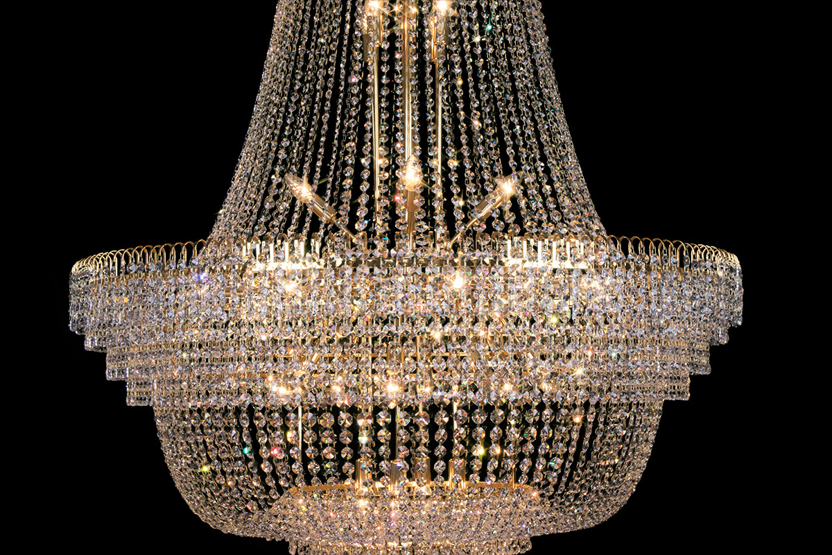 Korbluster Kristall 34 flammig Gold Ø120cm - Salle Korbluster Kristall 34 flammig Gold Ø120cm - Salle