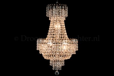 Korbluster Kristall 6 flammig Silber Ø40cm - Salle
