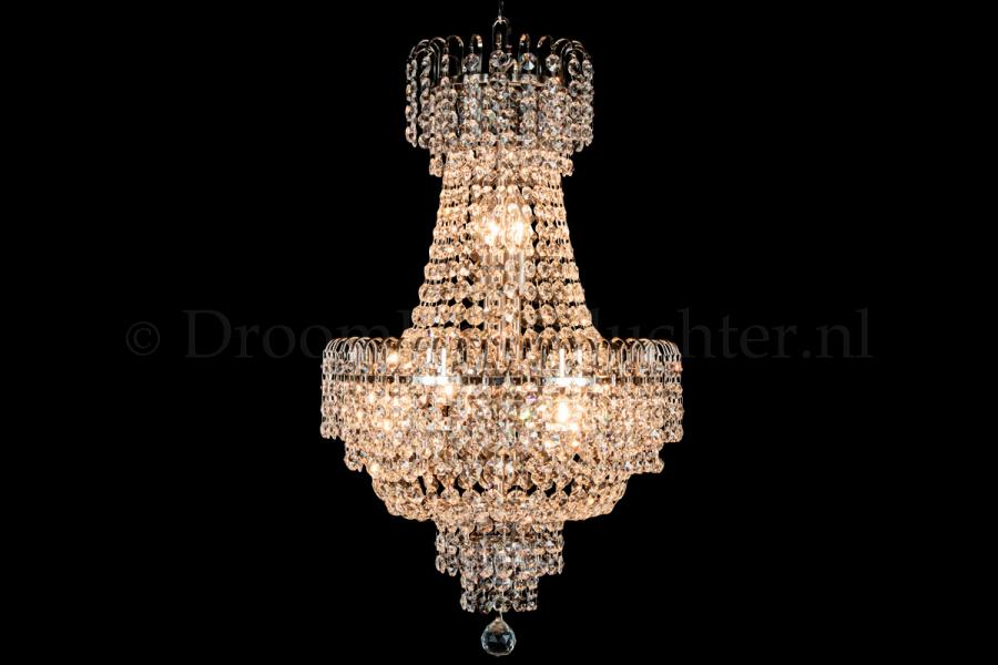 Korbluster Kristall 6 flammig Silber Ø40cm - Salle