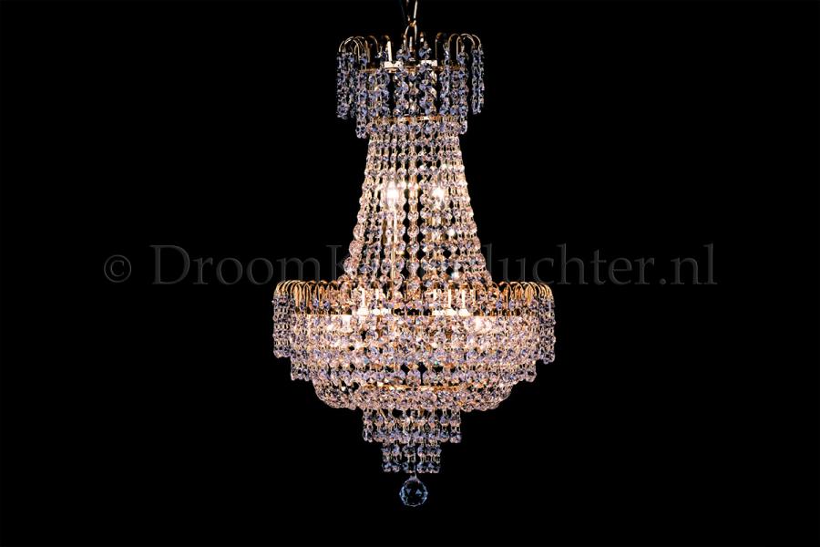 Korbluster Kristall 6 flammig Gold Ø40cm - Salle