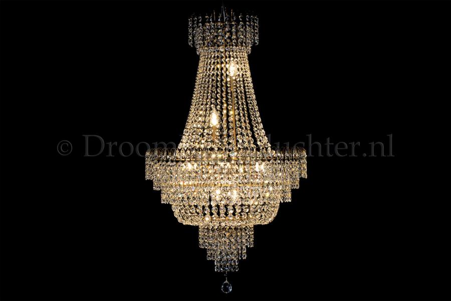 Korbluster Kristall 10 flammig Bronze Ø60cm - Salle