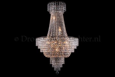 Korbluster Kristall 10 flammig Silber Ø60cm - Salle