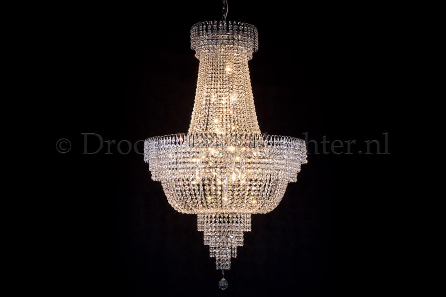 Korbluster Kristall 19 flammig Chrom Ø80cm - Salle