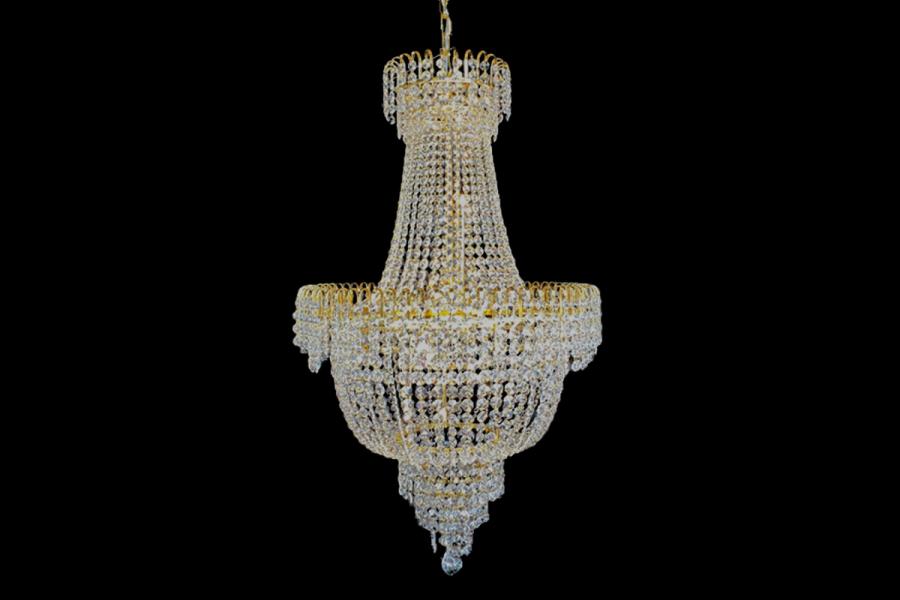 Korbluster Kristall 9 flammig Gold Ø50cm - Salle