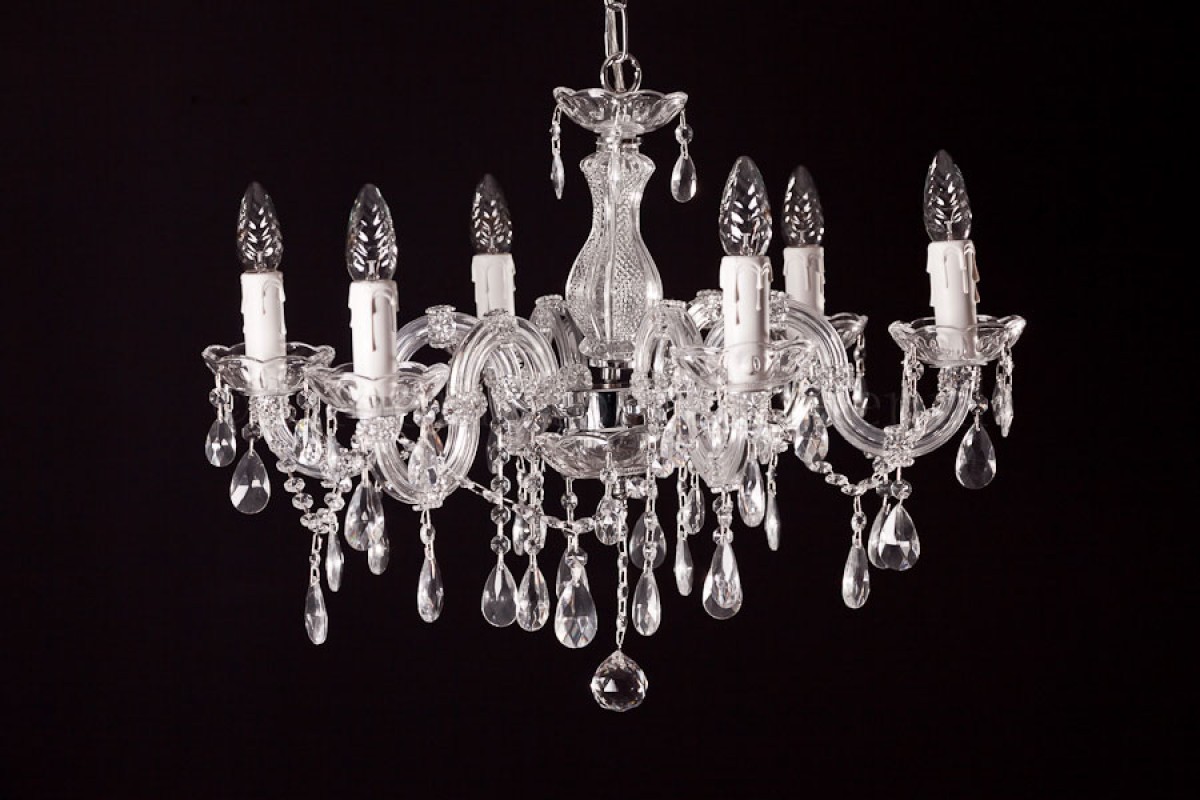 Kronleuchter Maria Theresa 6 flammig S-arm (chrom) Kronleuchter Maria Theresa 6 flammig S-arm (chrom)