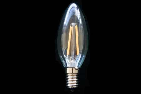 LED Kerzenlampe E14 klar standard 0,6 Watt 2500K (dimmbar)