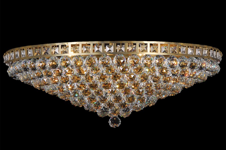 Deckeneleuchte Amanda 12 flammig Gold Kristall