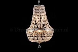 Korblüster Firmeno 6 flammig 40cm Kristall Silber