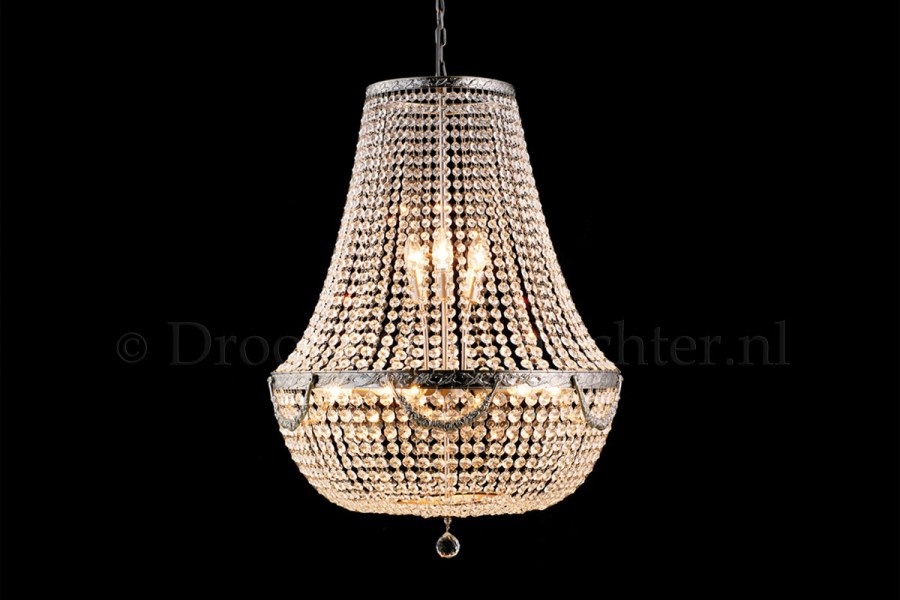 Korblüster Firmeno 12 flammig 60 cm Kristall Silber Korblüster Firmeno 12 flammig 60 cm Kristall Silber