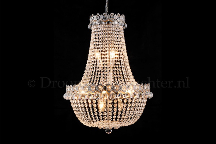 Korblüster Royale 12 flammig 60 cm Silber